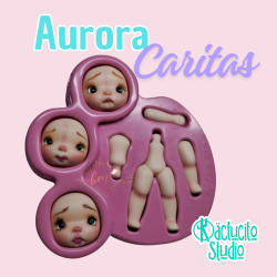 Molde Aurora Caritas de Baby Moñitos by Sara Rito | Kactucito Studio