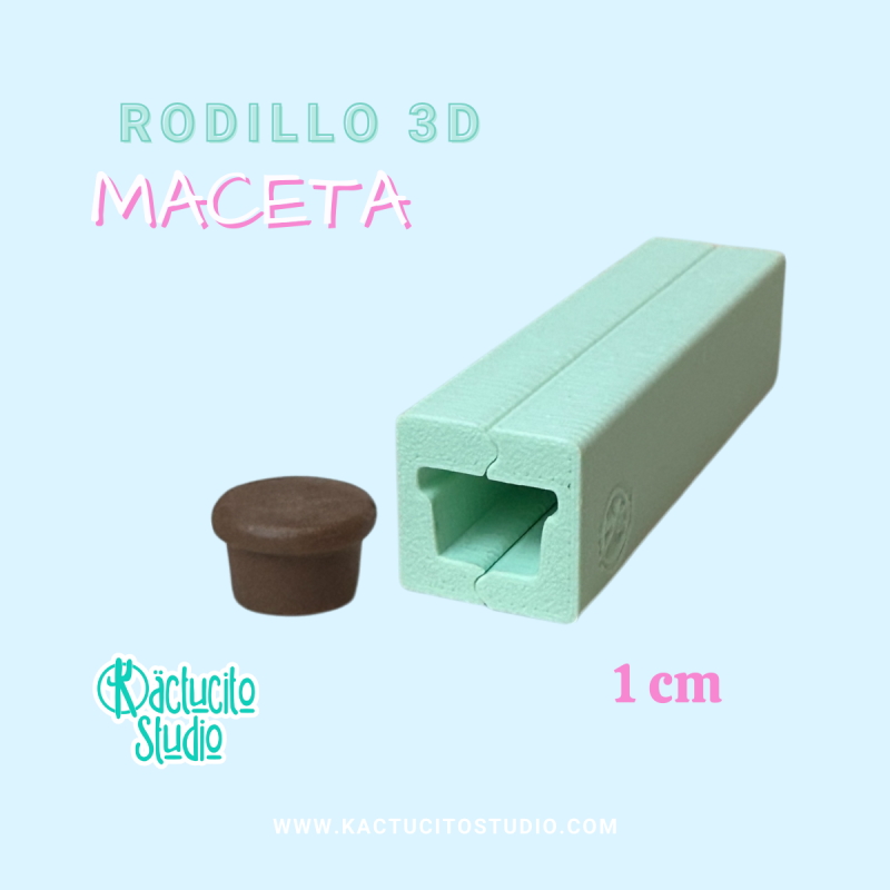 Rodillo 3D Maceta | Kactucito Studio