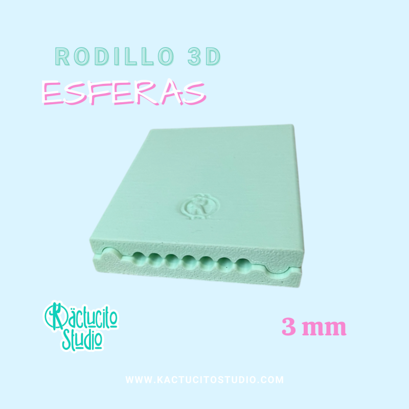 Rodillo 3D Esferas 3 mm  Kactucito Studio