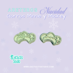 Cortador de aretes Mickey y Minnie | Kactucito Studio