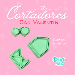 Cortadores Carta de Amor San Valentín  | Kactucito Studio