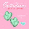 Corazones Alargados 2 Cortadores San Valentín | Kactucito Studio