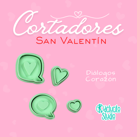Diálogos Corazón Cortadores San Valentín | Kactucito Studio