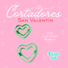 Dúo Corazón Hueco Cortadores San Valentín | Kactucito Studio