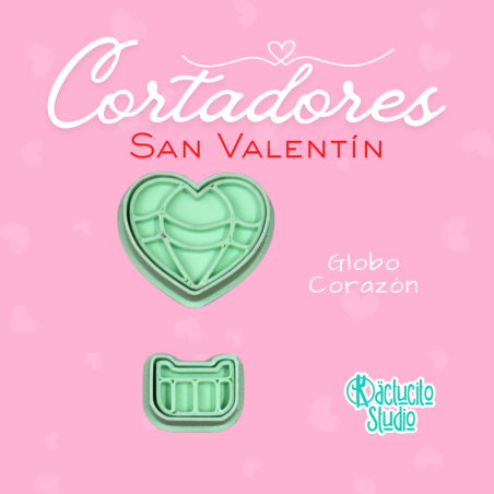 Globo Corazón Cortadores San Valentín | Kactucito Studio
