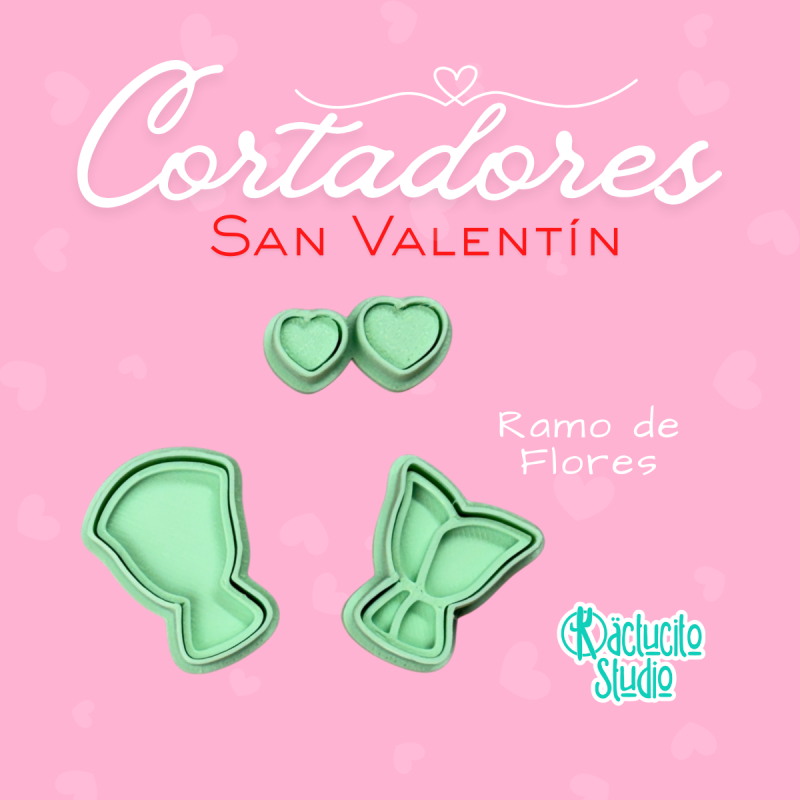 Ramo de Flores Cortadores San Valentín | Kactucito Studio