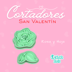 Rosa y Hoja Cortadores San Valentín | Kactucito Studio