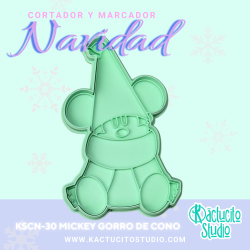 Cortador Mickey Gorro de cono Navidad | Kactucito Studio