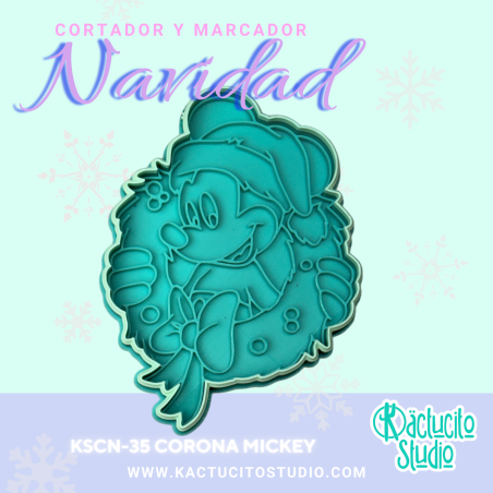 Cortador Corona Navideña Mickey | Kactucito Studio