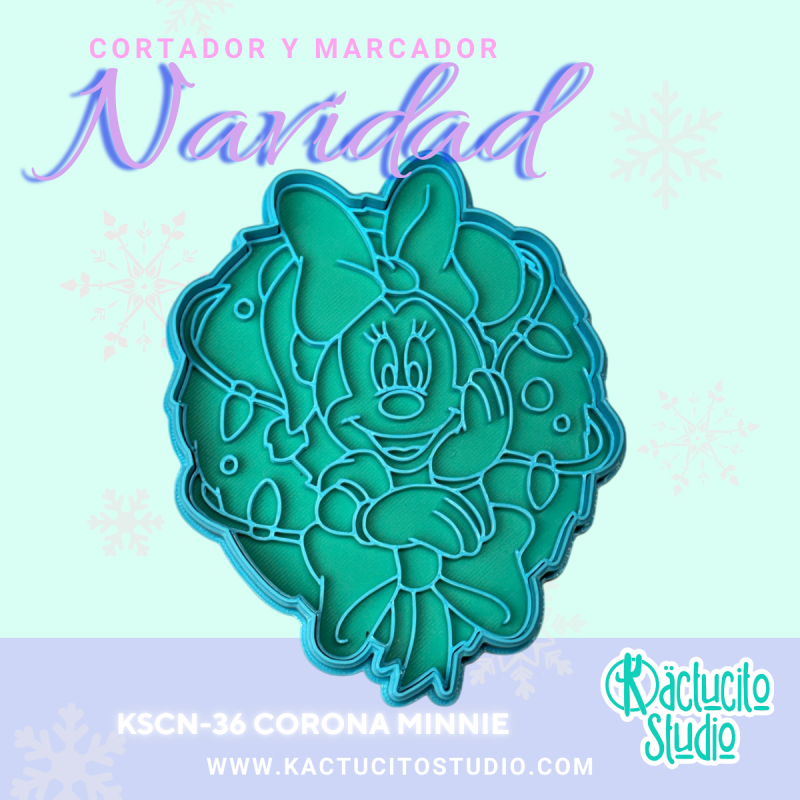 Cortador Corona Navideña Minnie | Kactucito Studio