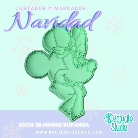 Cortador Minnie Bufanda Navidad | Kactucito Studio