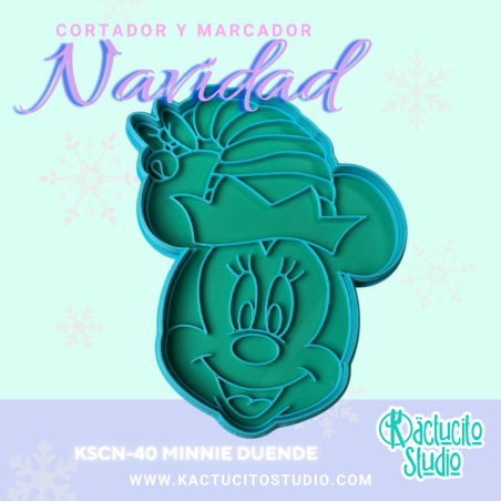 Cortador Minnie Duende Navidad | Kactucito Studio