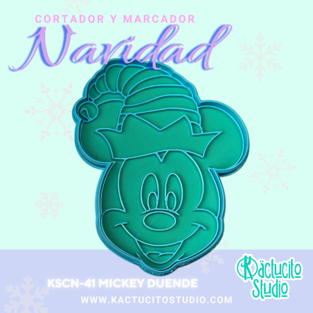 Cortador Mickey Duende Navidad | Kactucito Studio