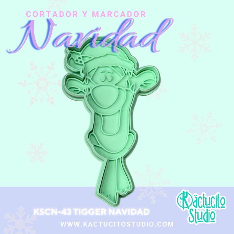 Cortador Tigger Edición Navidad | Kactucito Studio