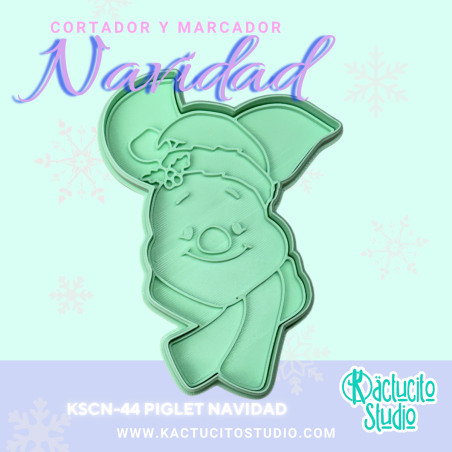 Cortador Piglet Navidad | Kactucito Studio
