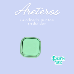 Cuadrado Puntas Redondas Areteros | Kactucito Studio