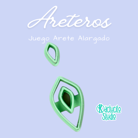 Juego Arete Alargado Areteros | Kactucito Studio