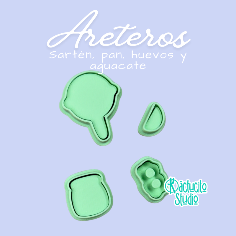 Sartén, Pan, Huevos Y Aguacate Areteros | Kactucito Studio