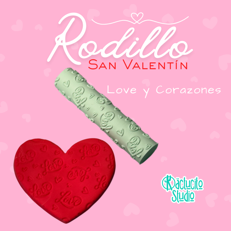 Rodillo Love y Corazones | Kactucito Studio