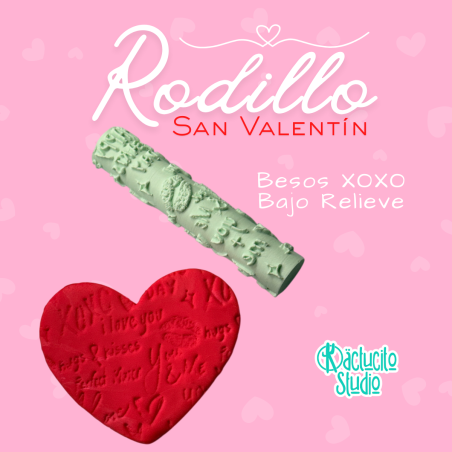 Rodillo Besos XOXO Bajo Relieve | Kactucito Studio