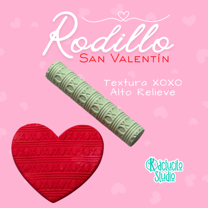Rodillo Textura XOXO Alto Relieve | Kactucito Studio