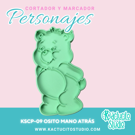 Osito Mano Atrás Cortador | Kactucito Studio