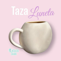 Taza estilo luneta para pintar esmaltada por dentro, ideal para artesanias.