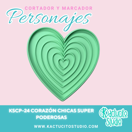 Corazón chicas Super Poderosas Cortador | Kactucito Studio