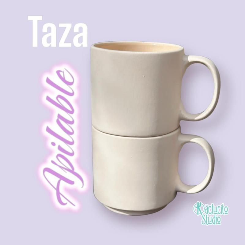 Taza de cerámica para pintar apilable – Kactucito Studio