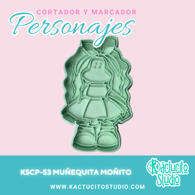 Muñequita Moñito Cortador | Kactucito Studio
