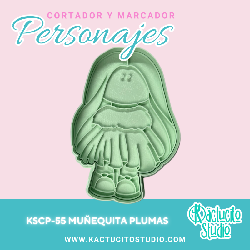 Muñequita Plumas Cortador | Kactucito Studio