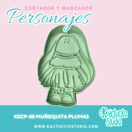 Muñequita Plumas Cortador | Kactucito Studio