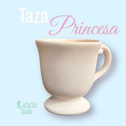 Taza de ceramica estilo copa en blanco esmaltado por dentro para manualidades