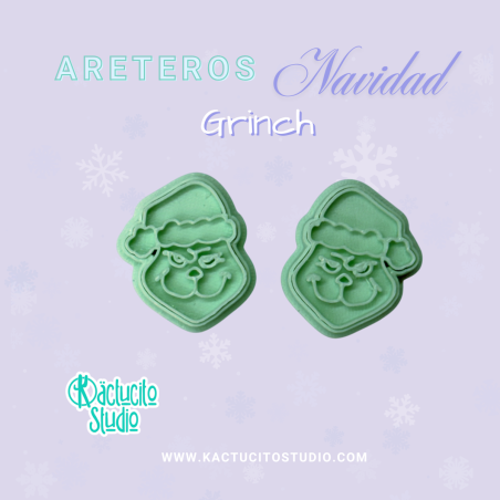 Cortadores para aretes de Grinch| Kactucito Studio