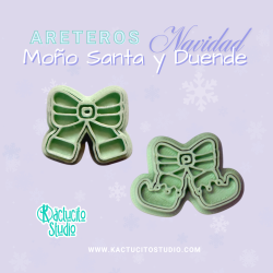Cortadores para aretes Moño de Santa y Duende | Kactucito Studio