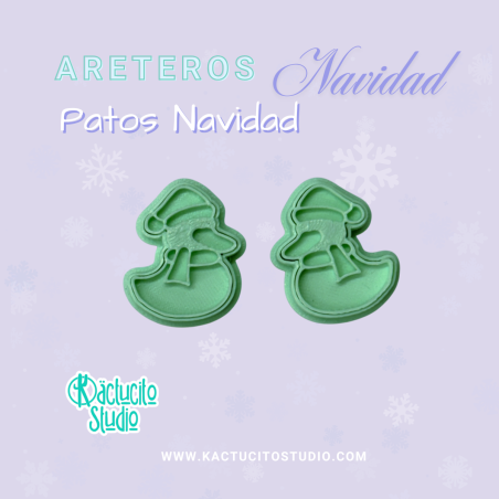 Cortadores para aretes de Patos Navidad| Kactucito Studio