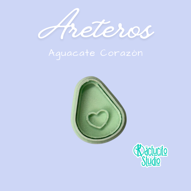 Aguacate Corazón Areteros | Kactucito Studio