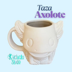 Taza de ceramica para pintar de axolote - ajolote