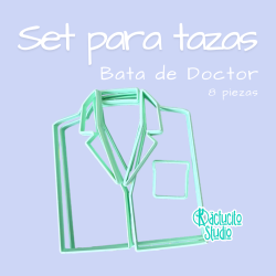 Set de cortadores Bata de doctor | Kactucito Studio