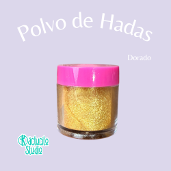 Polvo de Hadas Dorado Brillante para Manualidades | Kactucito Studio