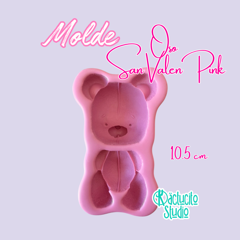 Molde Oso San Valentín Pink | Kactucito Studio