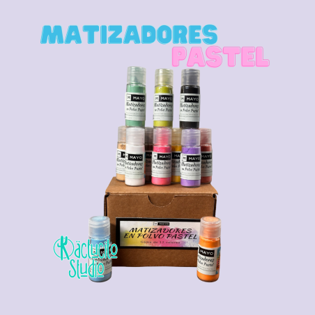 Matizadores mate tonos pastel 12 colores para pasta flexible