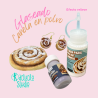 Efecto Canela en polvo y Glaseado de rol de canela para aretes miniatura de pasta flexible o artesanias de comida