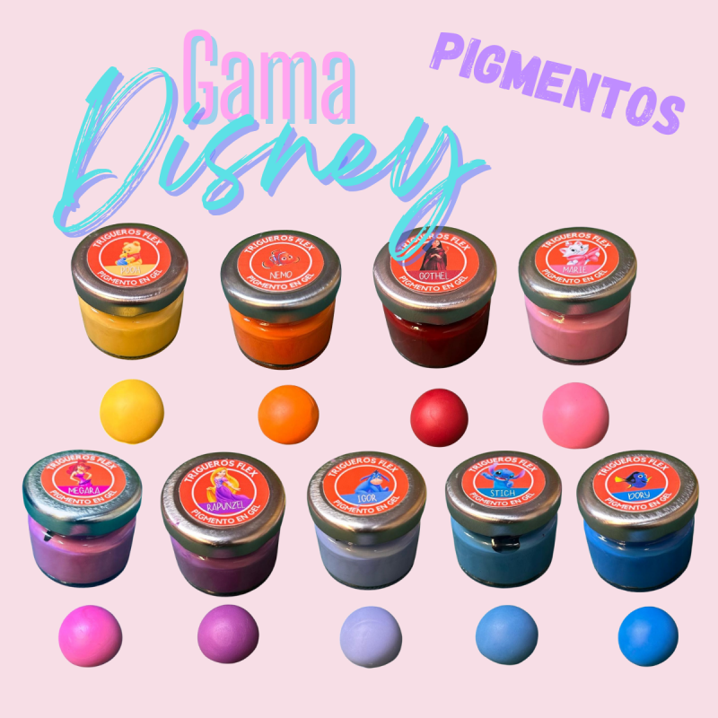 pigmentos en crema Gama Disney para pasta flexible | Kactucito Studio