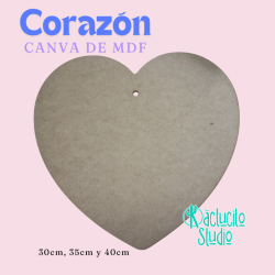 Corazón de MDF en 3 mm para pintar o decorar | Kactucito Studio