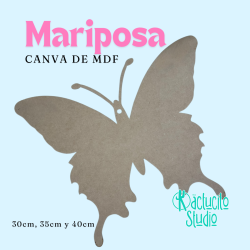 Canva en MDF de 3 mm mariposa para pintar o decorar | Kactucito Studio