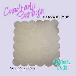 Cuadrado burbuja de MDF en 3mm para pintar o decorar| Kactucito Studio