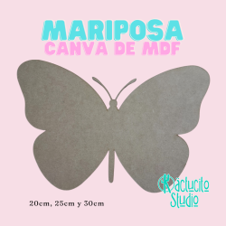 Canva en MDF de 3 mm Mariposa para pintar o decorar | Kactucito Studio