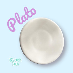 Plato de cerámica en blanco para pintar y personalizar | Kactucito Studio