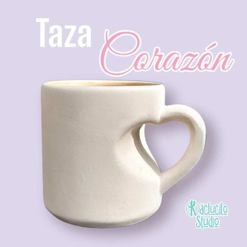 Taza de cerámica en blanco para pintar - Taza para pintar🎨Kactucito Studio